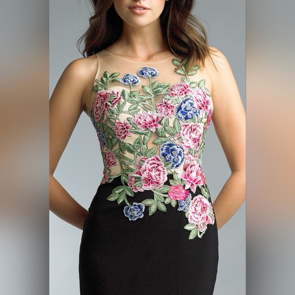 Basix Black Label Dresses & Skirts - NWT Size 8 Basix Black Label Floral Embroidered Gown